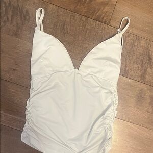 SHEIN White Ruched Tank Top